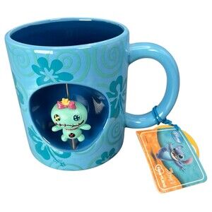 Disney Lilo & Stitch Coffee Mug w/ Spinning 3D Scrump Blue Large 20oz w/ tag